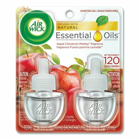 AIR WICK Scented Oil Refill, 0.67 oz, Apple Cinnamon Medley, PK12 62338-80420